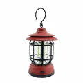 Vintage red rechargeable COB LED camping lantern with hanging hook for outdoor use - L17 Battery Type (Large) / 115*186mm / Red