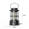 Professional black retro camping lantern with 138mm height and portable COB LED design - L801S (84x138mm) / Black