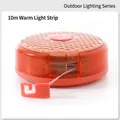 10m warm witte LED kampeer lichtslinger met intrekbare opbergrol en handige ophanghaak - Magnetisch Model / Warm Licht 8 Modi / Oranje