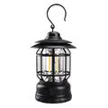 Retro black rechargeable COB camping lantern with hanging hook for outdoors - L27 Rechargeable Type (Large) / 115*186mm / Black