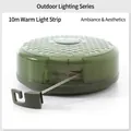 Guirlande lumineuse camping LED 10m blanc chaud avec enrouleur et crochet de suspension - Modèle Magnétique / Lumière Chaude 8 Modes / Vert