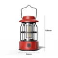 Vintage red COB LED portable camping lantern with handle, 138mm height dimensions - L801S (84x138mm) / Red