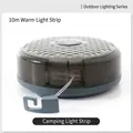 Guirlande lumineuse LED de camping 10m blanc chaud avec boîtier gris rétractable pour extérieur - Modèle Magnétique / Lumière Chaude 8 Modes / Noir