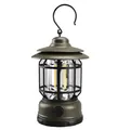 Vintage style olive green rechargeable camping lantern with COB LED and hanging hook - L27 Rechargeable Type (Large) / 115*186mm / Green
