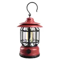 Vintage red rechargeable camping lantern with COB LED light for tent atmosphere lighting - L27 Rechargeable Type (Large) / 115*186mm / Red