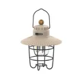 Vintage khaki LED camping lantern with black protective cage for outdoor hanging - L796 Small / 165*190mm / Luxury White