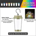 Olive green USB camping cup light featuring a 3m 30-LED multi-color copper wire string - Pine Green Cup Light + 3m Copper Multi-Color
