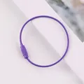 Close-up of a purple lacquered steel wire keychain loop with screw fastener - Purple