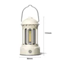 Retro Roman column style portable LED lantern in beige, size 155mm x 86mm for camping - L800S Small (Battery Powered) / 86*155mm / Off White