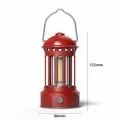 Vintage red portable COB LED camping lantern with dimensions 155mm height and 86mm width - L800S (86x155mm) / Red