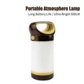Portable white and brown LED camping lantern with 600LM brightness for outdoor use - Brown