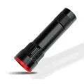 Lampe de poche LED compacte noire et rouge en alliage d'aluminium avec focus zoom - Modèle F891 / Noir (F891)