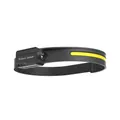 Black silicone wave sensing LED headlamp with yellow light strip for night running - H300 Black