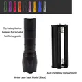 Black LED flashlight with AAA battery holder, non-rechargeable dry battery version - Black Dry Battery Type (Battery Not Included)