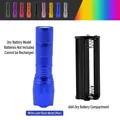 High-power blue aluminum alloy LED flashlight variant with AAA battery holder accessory - Blue Dry Battery Type (Battery Not Included)