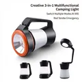 Multifunctional 3-in-1 rechargeable LED camping lantern with desk lamp and flashlight modes - Battery Model (L788) / Orange