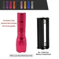Portable rose red LED flashlight with AAA battery holder accessory and durable casing - Rose Red Dry Battery Type (Battery Not Included)