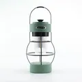 Lanterna da campeggio LED ricaricabile retrò verde salvia con gabbia in metallo nero - Grande (L798B) / Verde Lime