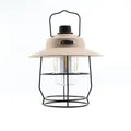 Retro rechargeable LED camping lantern in beige finish with protective black metal cage design - L797B Large / 203*212mm / Luxury White