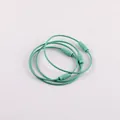 Set of four green painted steel wire rings with screw locks for DIY keychains. - Mint Green