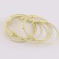 Cream colored painted steel wire rings with screw connectors for DIY keychain accessories. - Light Yellow