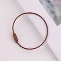 Anello in filo d'acciaio laccato marrone con chiusura a vite per portachiavi fai-da-te - Caffè