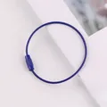 Resistente portachiavi ad anello in filo d'acciaio blu con chiusura a vite sicura - Blu Zaffiro