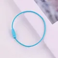 Durable light blue painted steel wire keychain ring with a secure screw-on closure - Sky Blue