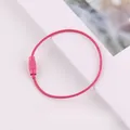 Durable pink coated steel wire keychain ring with a secure screw-lock barrel clasp. - Rose Red