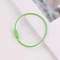 Neon green painted steel wire keyring featuring a secure screw lock for DIY crafts. - Green