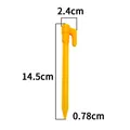 Vista detallada de piqueta de plástico amarillo con medidas de 14,5 cm - Amarillo