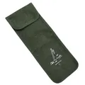 Detail view of green canvas tent stake storage bag with printed usage diagram - M (For Stakes 250-300mm) / Army Green