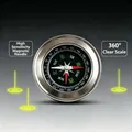 Detail view of 60mm stainless steel compass dial with bilingual directional markings - Standard Type