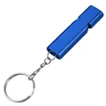 Portable blue aluminum alloy survival whistle with metal keychain for outdoor camping. - Sapphire Blue