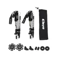 Folding aluminum alloy trekking poles set with storage bag and accessories - 2 Pieces Pack / Two Black