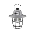 Vintage silver LED camping lantern with black wire cage and top carrying handle - L797 Small / 160*175mm / Quiet Grey