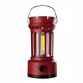 Portable red solar LED camping lantern with metal handle for outdoor tent lighting - L900BR Large (Solar + Type-C) / 101x211mm / Red