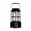Durable portable black solar camping lantern with high brightness LED for outdoor tents - Model L901BR (Solar + Type-C) / 100x164.5mm / Black