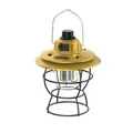 Retro LED camping lantern in gold finish with USB charging port and portable handle - Luxury Gold