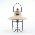 Beige retro oplaadbare LED-campinglantaarn met metalen kooi en draagbaar handvat - L796B / 193x230mm / Luxe Wit