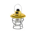 Portable retro LED camping lantern in yellow finish with protective metal cage - Yellow Gold (L795)