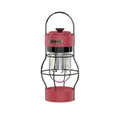 Portable rechargeable retro camping lantern with red finish and black wire frame - L798 Standard Style / Rouge Red