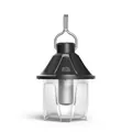 Retro LED camping lantern with hanging hook, rechargeable portable outdoor tent light - L804B Style / Large Battery Powered / Black
