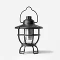 Vintage black LED rechargeable camping lantern with metal cage for outdoor atmosphere - L805 Style / Battery Powered / Black