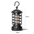 Vintage black LED camping lantern with 180mm height and 100mm diameter base. - L803B Medium (Battery Powered) / 100*185mm / Black