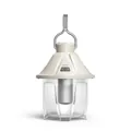 Vintage pinecone-shaped LED rechargeable camping lantern in beige with hanging hook - L804 Style / Small Rechargeable Magnetic / Off White