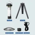 Wiederaufladbares Camping-Laternen-Set mit Stativ und USB-Kabel - Leuchtturm-Licht-Zubehörset / Schwarz
