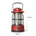 Portable red vintage LED camping lantern with handle and 175mm height dimension - L801B Medium-Large (Battery Powered) / 101*175mm / Red