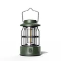 Lanterne de camping LED rechargeable vert foncé rétro avec poignée métallique - L801S (Version Batterie) / Vert Militaire