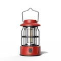 Lanterne de camping rouge rétro rechargeable pour éclairage de tente et randonnée - L801S (Version Batterie) / 84*138mm / Rouge
